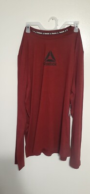 reebok ls heathered crew deep lichen RED heather size 3XL NEW