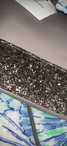 NWT Kate Spade Greta Court Ina Glitter Gray Crossbody Bag Purse Leather