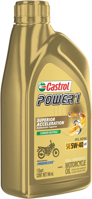 Power1 4T 5W-40 Full Synthetic Motorcycle Oil, 1 Quart, Pack of 6