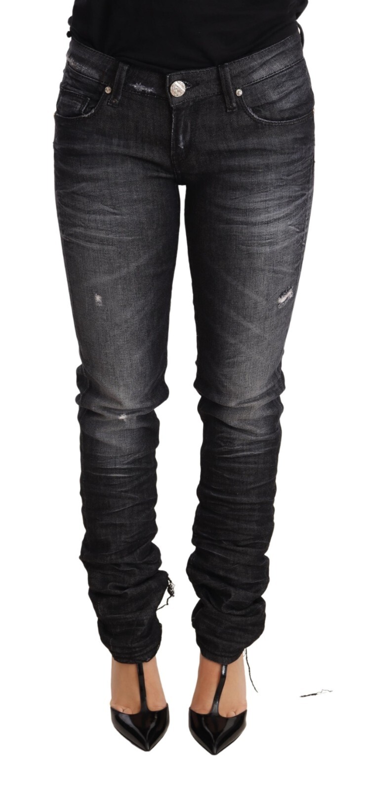ACHT Jeans Черные джинсовые брюки скинни из хлопка с заниженной талией s. W26 Рекомендуемая розничная цена 300 долларов США