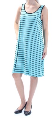 

KENSIE Женское платье без рукавов в бирюзовую полоску длиной выше колена. Размер, Turquoise