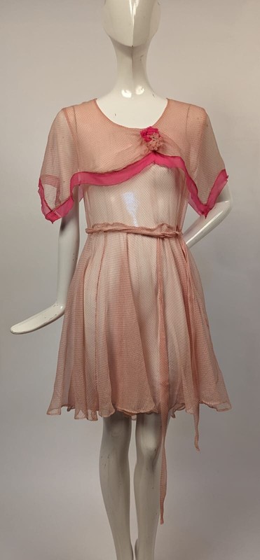 white christmas dresses Amber Light Pink Asymmetrical Draped Chiffon Mini Dress (Final Sale), S / Pink main image 0