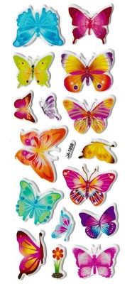 3D puffy Stickers FLOWERS BUTTERFLIES  flower butterfly #JA-1860