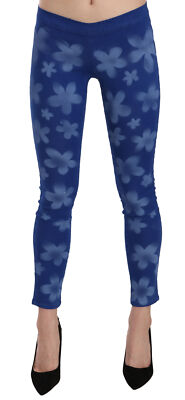 Укороченные джинсы QUEEN OF LOVE синего цвета с заниженной талией и цветочным принтом IT42 / US8 / M RRP $ 300