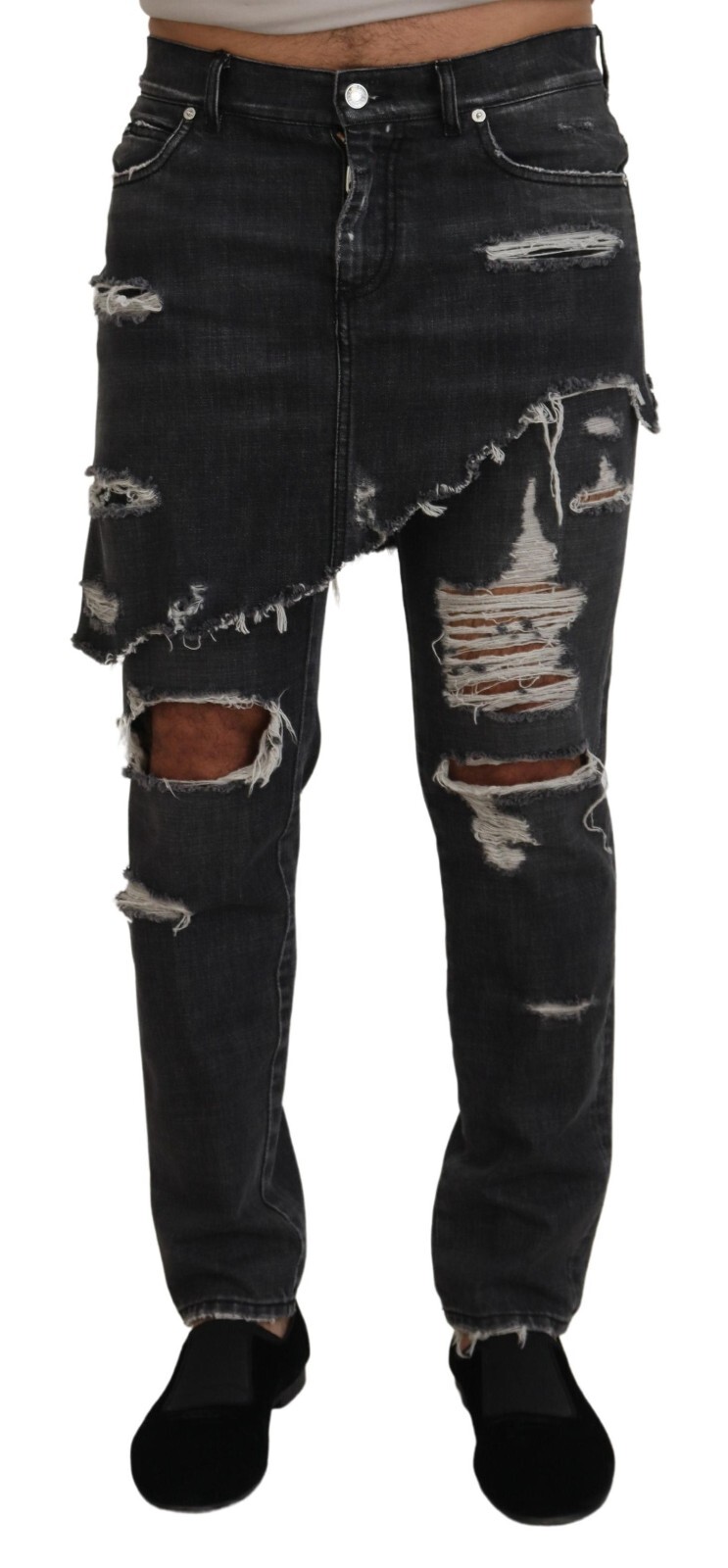 

Джинсы DOLCE - GABBANA Серые хлопковые рваные мужские модные джинсы IT48/W34/M 900 долларов США, Серый