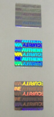 100 to 1000 SV12mm Square Product Protection  Hologram Label Sticker