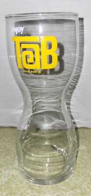 Vintage Enjoy TAB 7'' Hourglass Shaped Soda Drinking Glass