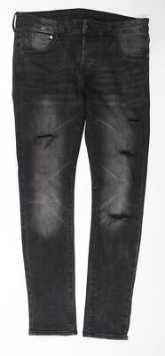 美品ロンハーマンブラックデニム　Denim Milton W32 RRL OVY Denim & Co. Mens Black Cotton Blend Skinny Jeans Size W32