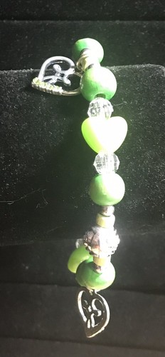 One of a Kind Handcrafted St. Patrick Day Beaded & Charmed Bracelet