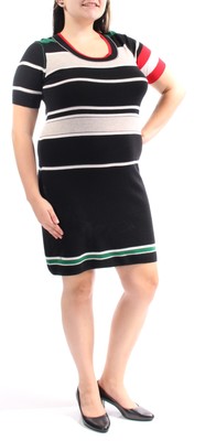 

SONIA RYKIEL Женское черное платье-футляр длиной выше колена с короткими рукавами, Черный