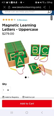 Magnetic Learning Letters - Upper & Lower case, Number Lakeshore Learning 