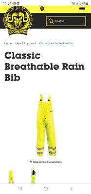 OccuNomix Class E Breathable Yellow Rain Bib Reflectors - LUX-TRBIB-YXL Safety 