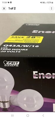 Value 16  Pack FEIT Electric 60W  Replacement Energy Saver Q43A/W/16 Bulbs (P)
