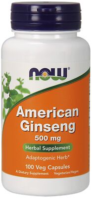 Now Foods Американский женьшень 500 мг 5% гинзенозидов 100 капсул