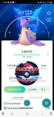 Pokémon Go - Shiny Blanche Accessory Lapras with Background  Team Mystic P T C