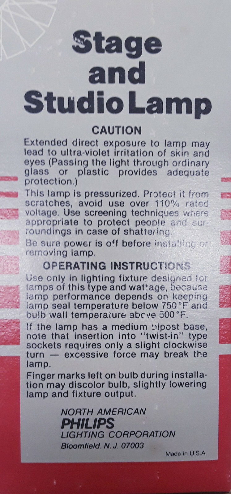 Phillips BKD | 750W 120V Stage and Studio Lamp (New!)