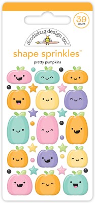 Doodlebug Sprinkles Puffy Stickers Pretty Pumpkins Colorful Faces Stars Dots