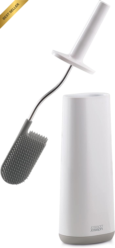 Flex - Smart Hygienic Silicone Toilet Brush with Holder Set, Flexible Anti-Drip,
