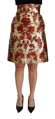 

DOLCE - GABBANA Юбка мини из жаккарда с золотистым цветочным принтом и высокой талией IT38/US4/XS Рекомендуемая розничная цена 1200 долларов США, Золотой