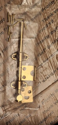 WESSEL 6'' Door Surface Bolt Latch Security Privacy Lock Brass Plated
