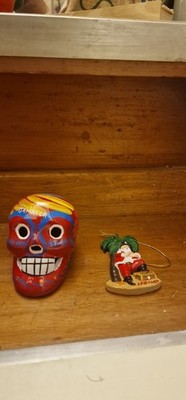 Jamaica Souvenirs - Colourful Skull & Santa Christmas Ornament Bundle