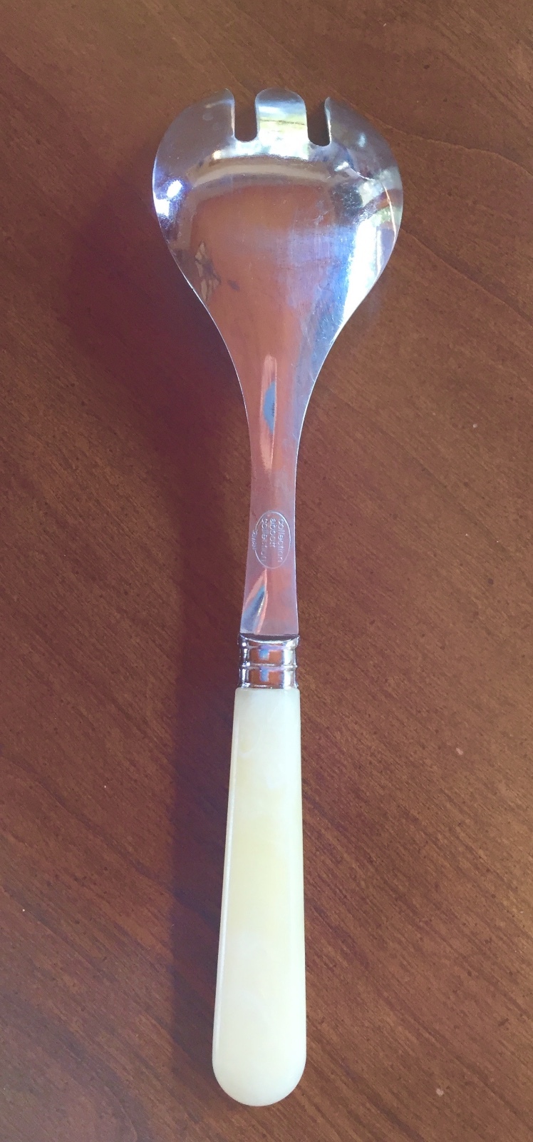 Abbott Collection Salad Serving Fork Cream Marbilized Handle