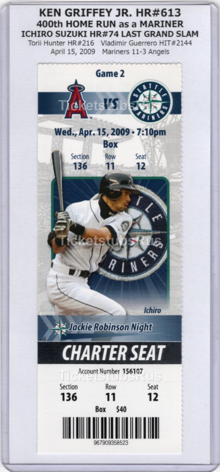 Ken Griffey Jr HR#613 400th as MARINER Ichiro LAST GSLAM 4