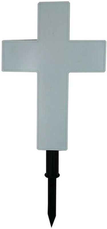 Solar Powered LED Cross Stake Lights, Eternal Light Memorial Light for Grave, Gr
