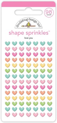 Doodlebug Sprinkles Adhesive Enamel Shapes-Love You