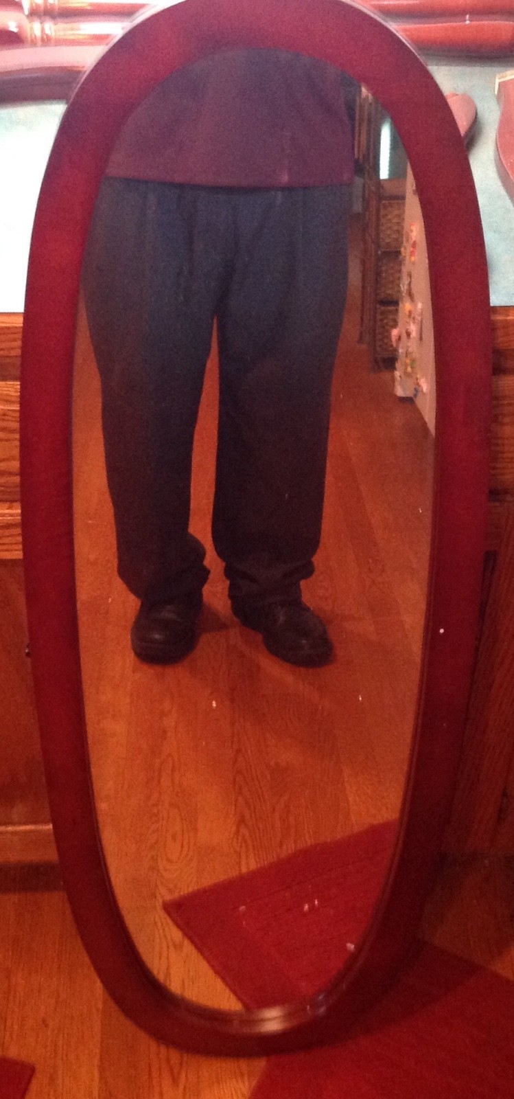 Full Length Mirror Cheval Floor Mirrors Oval Free Standing Dressing Wood Frame