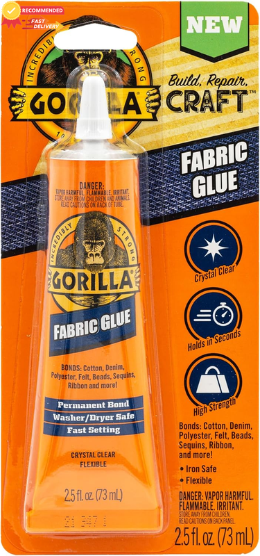 Fabric Glue - Waterproof, No Sew, Permanent Bond, Washer/Dryer Safe, 73ml Clear