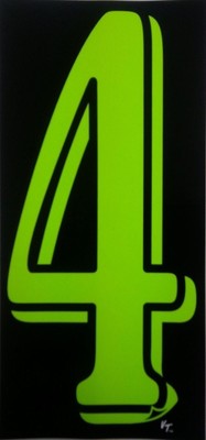 Green dealer vinyl window numbers #4 three packs of twelve 8.5'' auto supplies