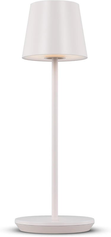 Mena Accent Rechargeable Table Lamp – 14.5” Pale Pink Steel Lamp with 3-Way Base Switch, 2.4W Up/Down LED at 2700K, 260 Lumens, USB-C, Wet Rated (8000701-137)