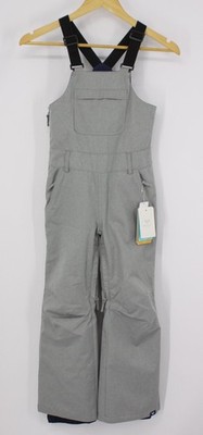 ROXY KIDS NON STOP BIB GIRLS SNOW PANTS SALOPETTES SIZE S /8Y GREY RRP £135 IB