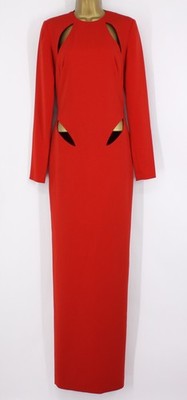 MONOT WOMENS FRONT CUTOUT  MAXI DRESS US 6 / UK 10 RED FORMAL  IB