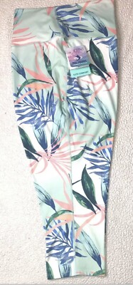 Reel Legends Jogger Leggings Elite Comfort Women's 2X Tropical Print NEW w/Tags