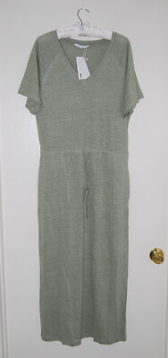 NWT  The Company Store Sage Green Linen Jersey Caftan Maxi Dress sz XS-S
