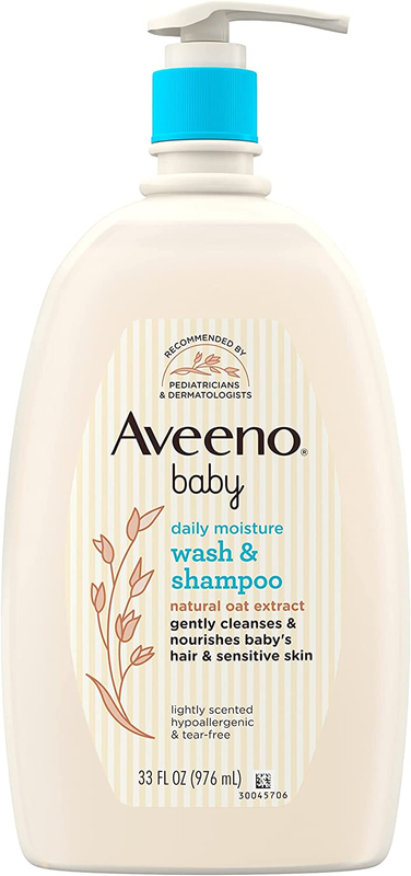 Daily Moisture Gentle Bath Wash & Shampoo with Natural Oat Extract, Hypoallergen