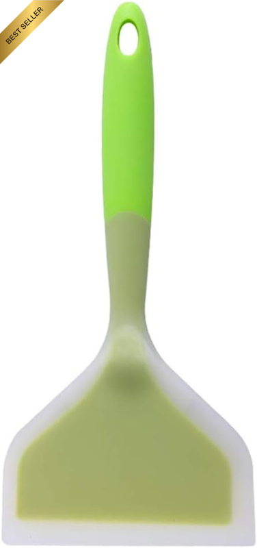 10 Inch Silicone Omelette Spatula, Heat Resistant Non-Stick Wide Turner for Egg