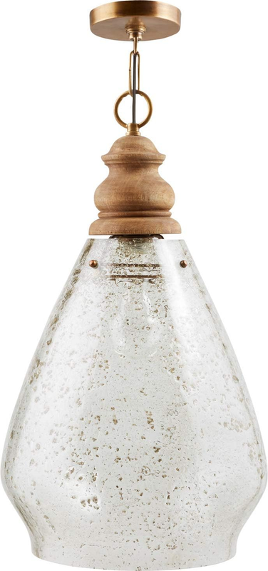 Capital Lighting 330418LW Juniper Unique Clear Stone Seeded Glass Pendant, 1-Light 100 Watt, 25
