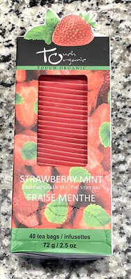 Touch Organic Strawberry MINT Green Tea Bags, 40 Bags, 2.5 oz