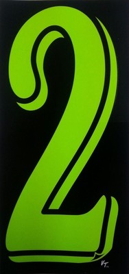 Green dealer vinyl window numbers #2 three packs of twelve 8.5'' auto supplies