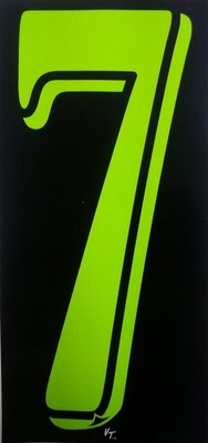 Green dealer vinyl window numbers #7 three packs of twelve 8.5'' auto supplies