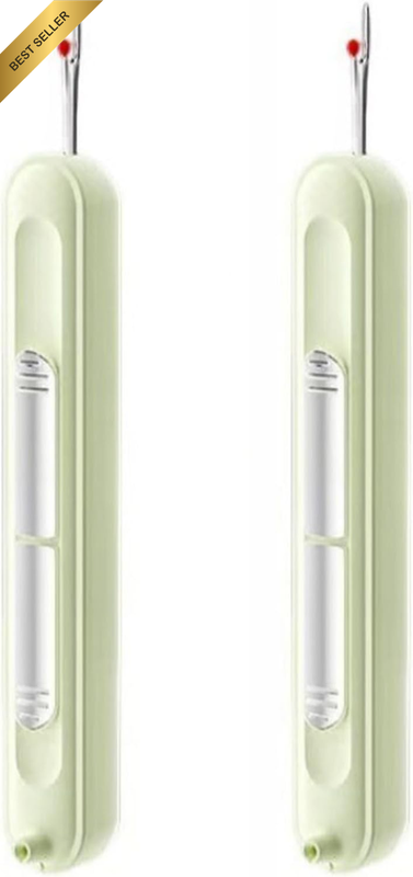 2PCS 2 in 1 Needle Threader & Seam Ripper, New Retractable Threader with Plug-In
