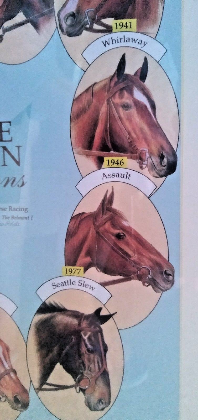 11 TRIPLE CROWN WINNERS horse racing BIG Wood FRAMED ART Rhode Print