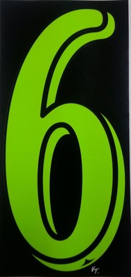 Green dealer vinyl window numbers #6 three packs of twelve 7.5'' auto supplies