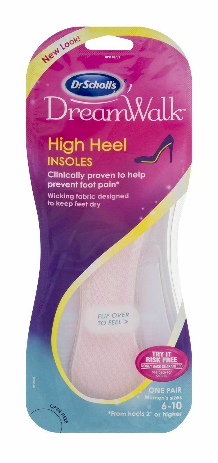 Dr. Scholl's DreamWalk High Heel Insoles Women's Size 6 10 1 Dr. Scholl's for Her High Heel Insoles Women's Size 6 10 One