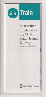 STATEN  ISLAND  RWY.       Sept.  1996        Timetable  and Map    ( MINT )