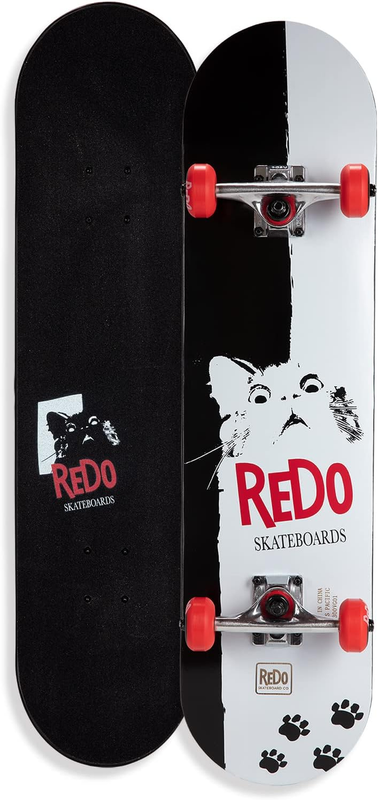 Redo Skateboard 31.25" X 7.75" Scarface Cat Complete Skateboard for Kids Boys Gi
