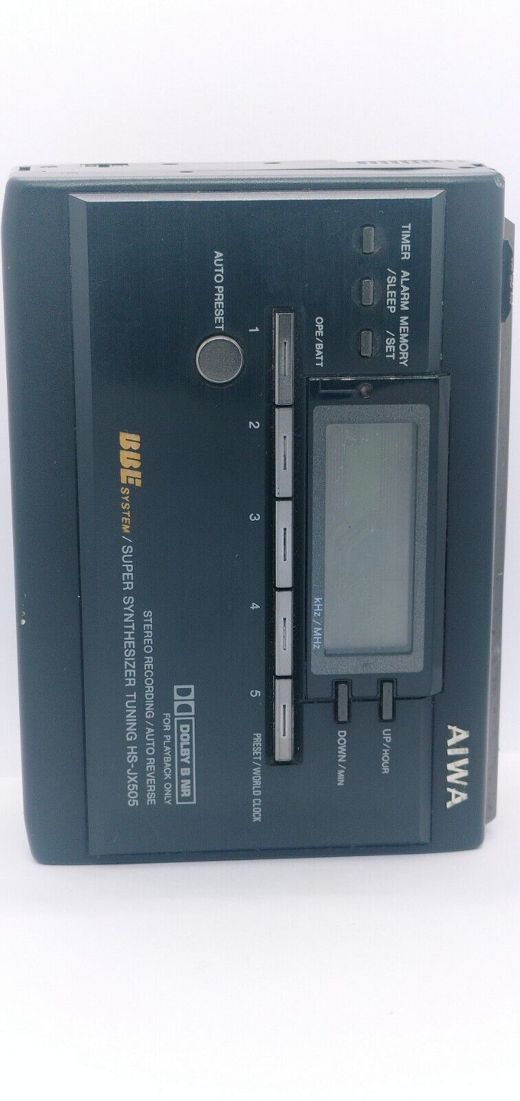 Aiwa HS JX 505 Walkman Cassette player No battery or adapter Aiwa HS JX 505 Walkman Cassette player No battery or adapter